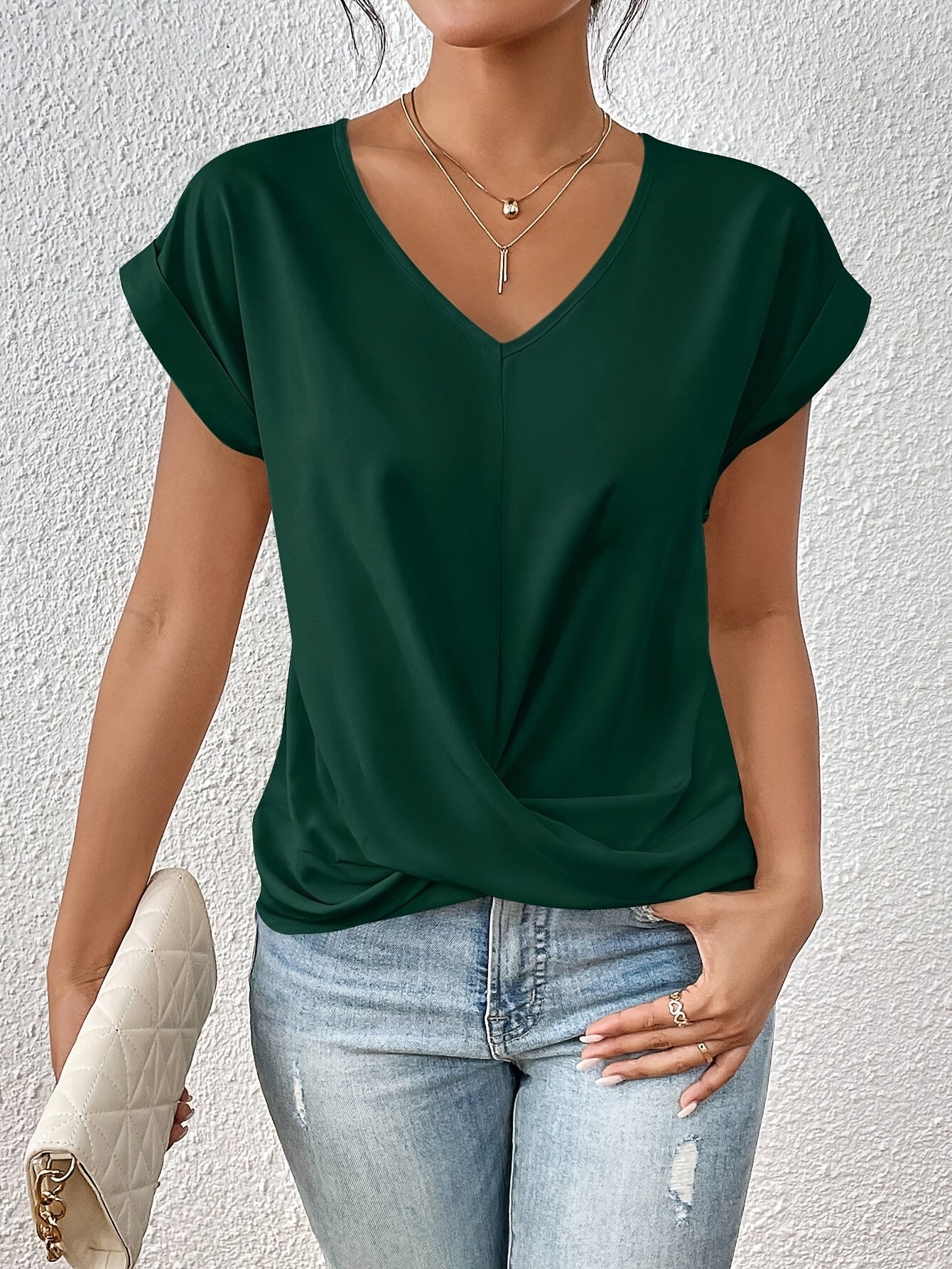 Babs | Casual T-shirt met sweetheart halslijn