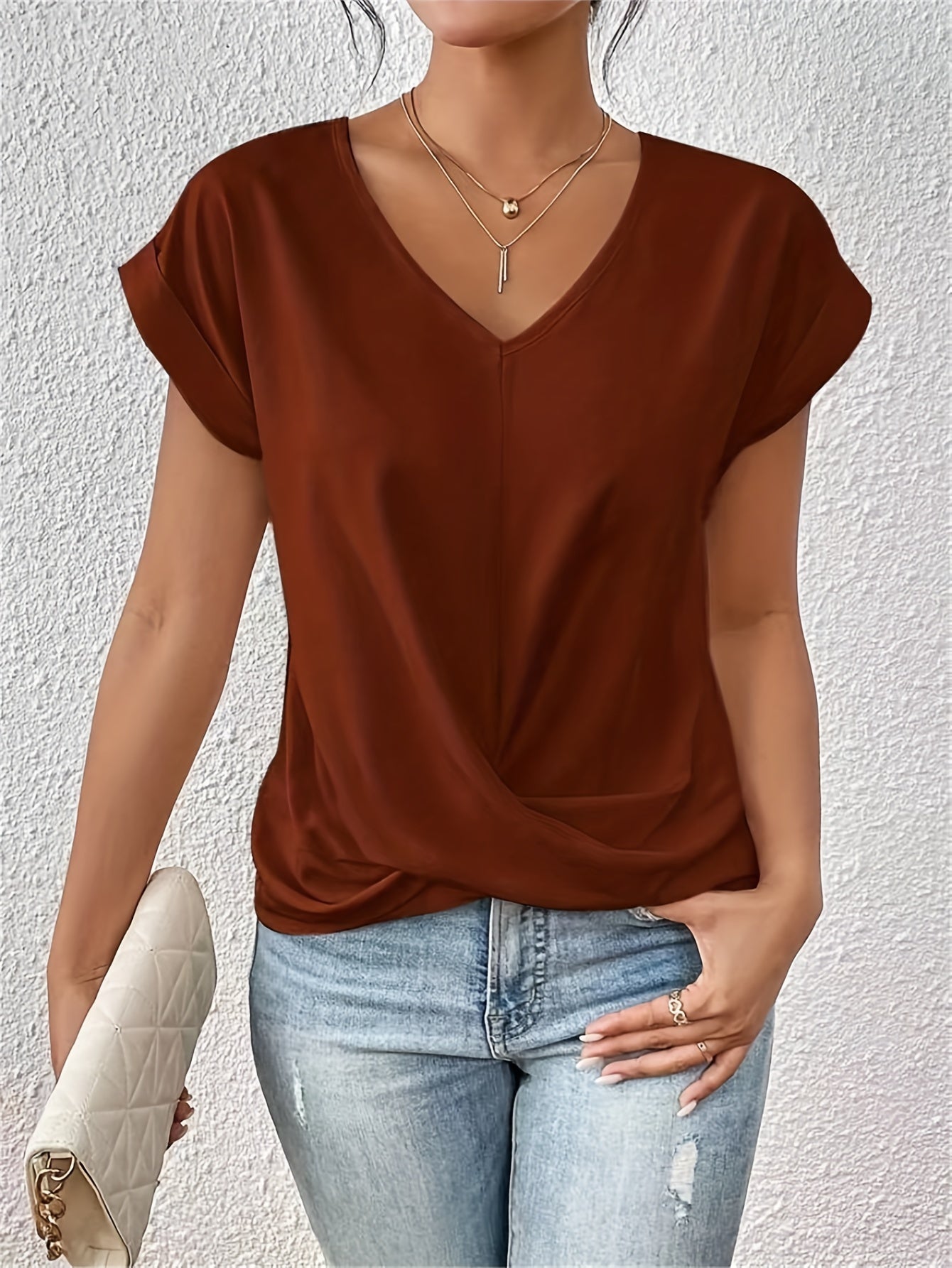 Babs | Casual T-shirt met sweetheart halslijn