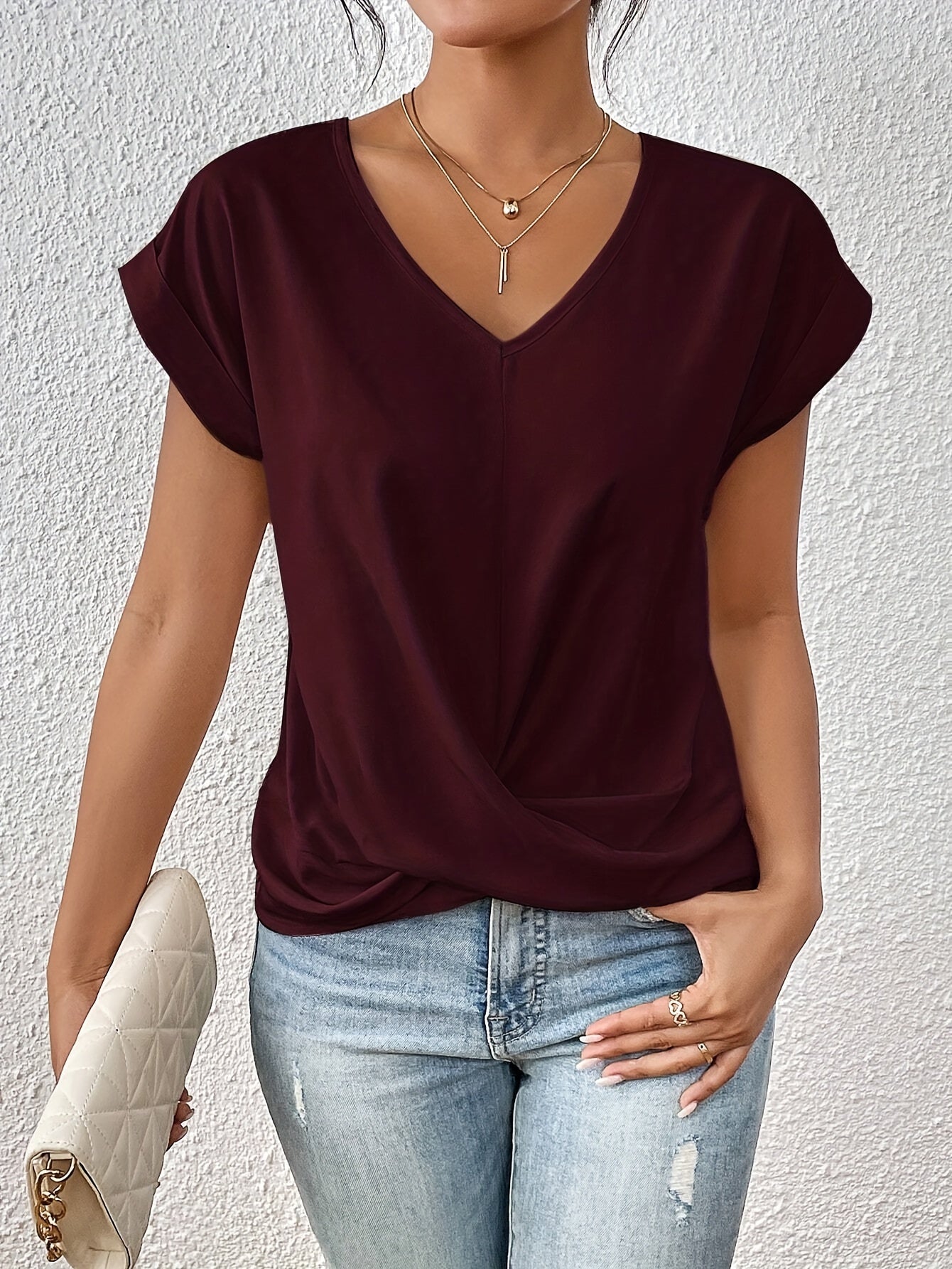 Babs | Casual T-shirt met sweetheart halslijn